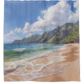 Tropisch strand Hawaï Douchegordijn (Voorkant)