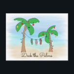 Tropisch strand Hawaïaans kerstdek De palmen Feestdagenkaart<br><div class="desc">© Cindy Bendel Alle rechten voorbehouden</div>