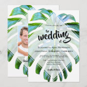 Tropisch strand Hawaii Foto bruiloft Leaf Kaart (Voorkant / Achterkant)