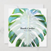 Tropisch strand Hawaii Weddenschap Monstera Leaf Kaart (Achterkant)