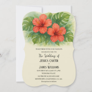 Tropisch strand Hawaiian Hibiscus bruiloft Kaart
