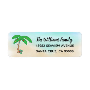 Tropisch strand Hawaiian kerstdecaan de palmen Etiket