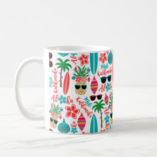 Tropisch strand Hawaiian Pineapple Mele Kalikimaka Koffiemok (Links)
