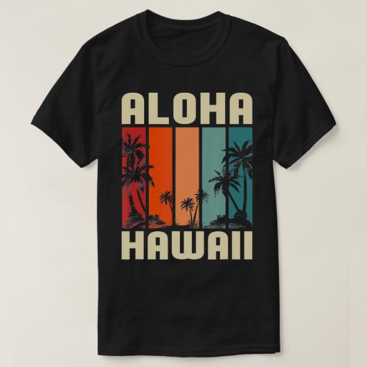 Tropisch strand Hawaiian Summer Palm Trees Aloha H T-shirt (Design voorkant)