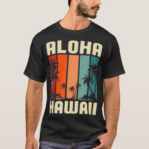 Tropisch strand Hawaiian Summer Palm Trees Aloha H T-shirt