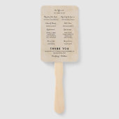 Tropisch strand - Heart Shore Weddenprogramma Handwaaier (Achterkant)