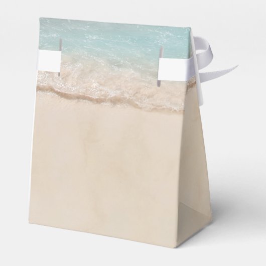 Tropisch strand Heart Shore Weddenschap Bedankdoosjes (Achterkant)