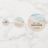 Tropisch strand Heart Shore Weddenschap Confetti (Voorkanten)