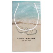 Tropisch  strand Heart Shore Weddenschap Klein Cadeauzakje (Achterkant)