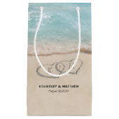 Tropisch  strand Heart Shore Weddenschap Klein Cadeauzakje (Voorkant)