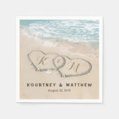 Tropisch  strand Heart Shore Weddenschap Servet (Voorkant)