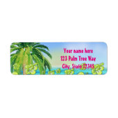Tropisch strand Hibiscus Luau Adres label (Voorkant)
