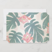 Tropisch strand Hibiscus palmenbladeren RSVP Kaart (Achterkant)