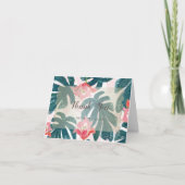 Tropisch strand Hibiskus Palm Leaves Bedankkaart (Voorkant)