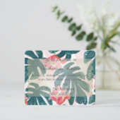 Tropisch strand Hibiskus Palm repesial Dinner Kaart (Staand voorkant)