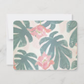 Tropisch strand Hibiskus Palm repesial Dinner Kaart (Achterkant)