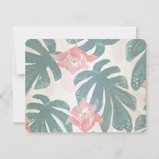 Tropisch strand Hibiskus Palm repesial Dinner Kaart (Achterkant)