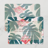 Tropisch strand Hibiskus Palm repesial Dinner Kaart (Voorkant / Achterkant)