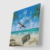 Tropisch strand House Vierkante Klok (Hoek)