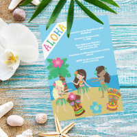 Tropisch strand Hula Dancing Luau Verjaardagsfeest