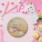 Tropisch, Strand Huwelijk, Zeester, Kant, Parels, Papieren Bordje (Feest)