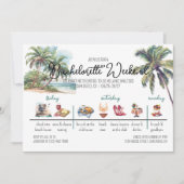 Tropisch Strand I Bachelorette Weekend Itinerarium Kaart (Voorkant)