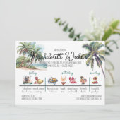 Tropisch Strand I Bachelorette Weekend Itinerarium Kaart (Staand voorkant)