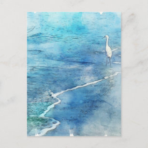 Tropisch strand in Blauwgroen Aqua Turquoise Blue Briefkaart