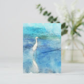 Tropisch strand in Blauwgroen Aqua Turquoise Blue Briefkaart (Staand voorkant)