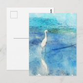 Tropisch strand in Blauwgroen Aqua Turquoise Blue Briefkaart (Voorkant / Achterkant)