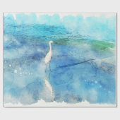 Tropisch strand in Blauwgroen Aqua Turquoise Blue Cadeaupapier (Vlak)