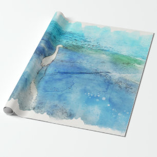 Tropisch strand in Blauwgroen Aqua Turquoise Blue Cadeaupapier