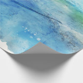 Tropisch strand in Blauwgroen Aqua Turquoise Blue Cadeaupapier (Hoek)