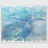 Tropisch strand in Blauwgroen Aqua Turquoise Blue Cadeaupapier (Vlak)