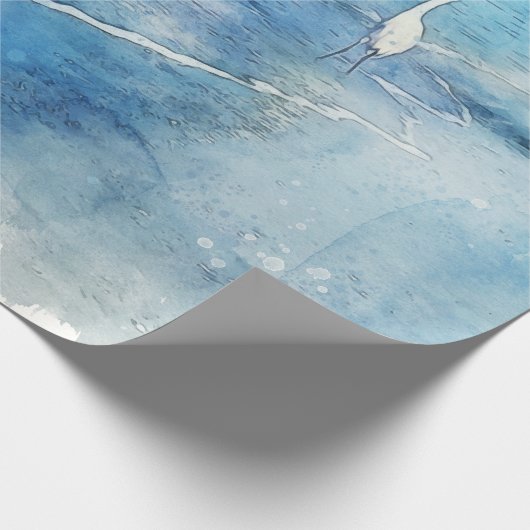 Tropisch strand in Blauwgroen Aqua Turquoise Blue Cadeaupapier (Hoek)