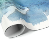 Tropisch strand in Blauwgroen Aqua Turquoise Blue Cadeaupapier (Rol Hoek)