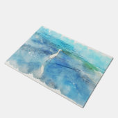 Tropisch strand in Blauwgroen Aqua Turquoise Blue Deurmat (Schuin)