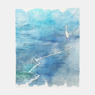 Tropisch strand in Blauwgroen Aqua Turquoise Blue Fleece Deken