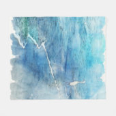 Tropisch strand in Blauwgroen Aqua Turquoise Blue Fleece Deken (Voorkant (Horizontaal))