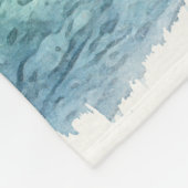 Tropisch strand in Blauwgroen Aqua Turquoise Blue Fleece Deken (Hoek)