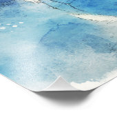 Tropisch strand in Blauwgroen Aqua Turquoise Blue Foto Afdruk (Hoek)