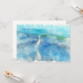 Tropisch strand in Blauwgroen Aqua Turquoise Blue Kaart (Voorkant / Achterkant in situ)