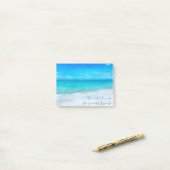 Tropisch strand in Blauwgroen Aqua Turquoise Blue  Post-it® Notes (Op bureau)