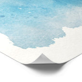 Tropisch strand in Blauwgroen Aqua Turquoise Blue  Poster (Hoek)