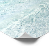 Tropisch strand in Blauwgroen Aqua Turquoise Blue  Poster (Hoek)