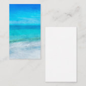 Tropisch strand in Blauwgroen Aqua Turquoise Blue  Visitekaartje (Voorkant / Achterkant)