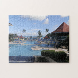 Tropisch strand in de Bahama's. Legpuzzel