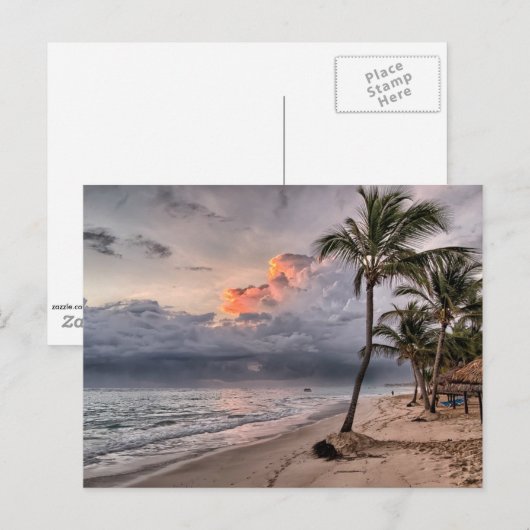 Tropisch strand in de Caraïben Briefkaart (Voorkant / Achterkant)