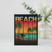 Tropisch strand in de zomer briefkaart (Staand voorkant)