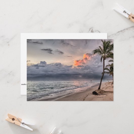 Tropisch strand in het Caribisch gebied Kaart (Voorkant / Achterkant in situ)